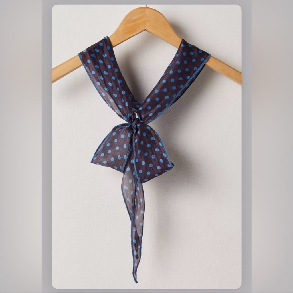 Free People Tilly Skinny Silk Convertible Polka Dot Scarf